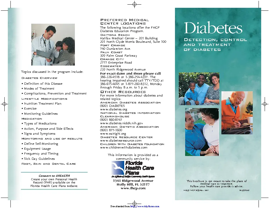 Diabetes Brochure Examples