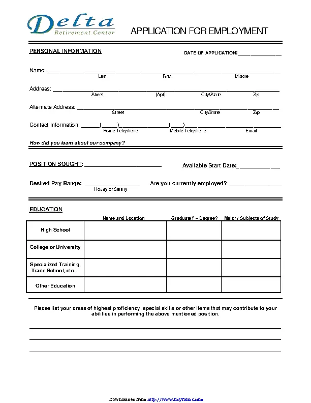 Job Related Forms