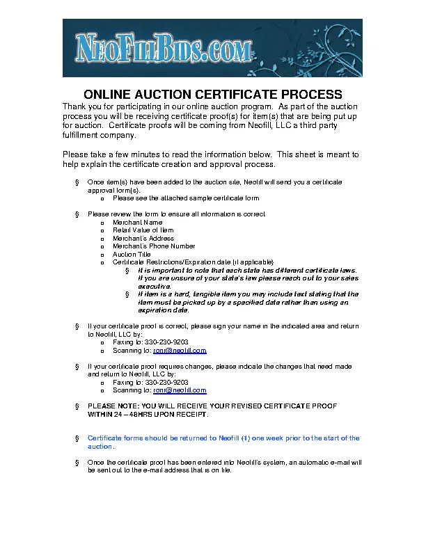 Auction Certificates