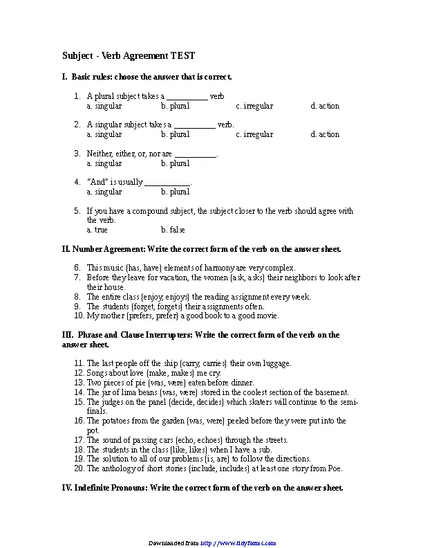 Core Subjects Work Sheets