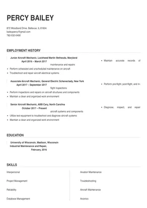 aircraft mechanic cover letter no experience