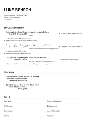 application support engineer resume download