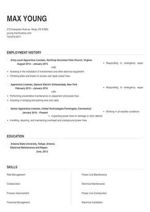 apprentice lineman cover letter examples