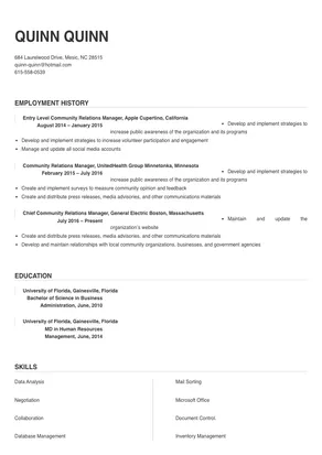 community relations director cover letter examples