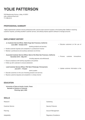 customer service officer job description for resume