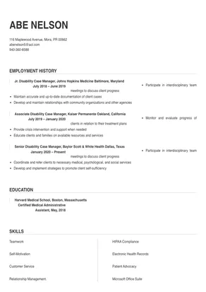disability case manager cover letter
