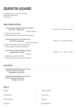 cover letter for energy analyst