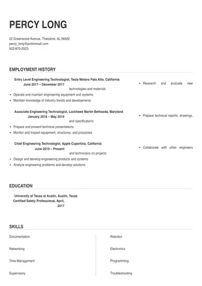 cover letter engineering technologist