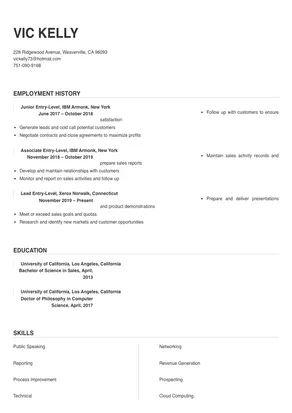 entry level resume skills examples