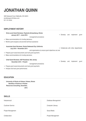 Grant Reviewer Resume Sample & Tips | Online Resume Builder