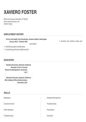 unit coordinator job description for resume