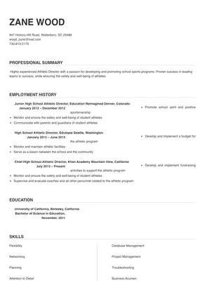 cover letter for high school athletic director position