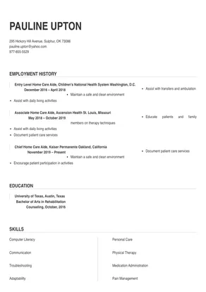 home care aide resume cover letter