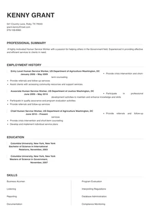human services worker resume objective