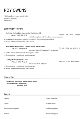 cover letter sample for kyc analyst