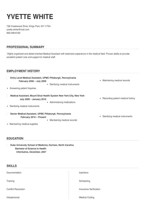 medical assistant resume examples 2023