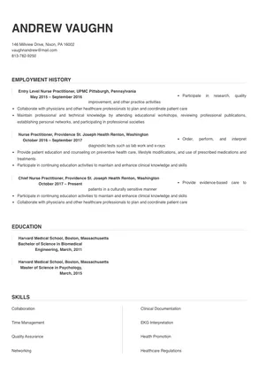 resume cover letter examples nurse practitioner