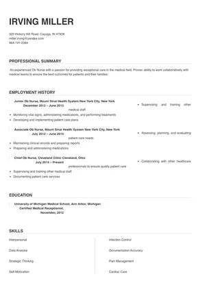 ob rn resume examples