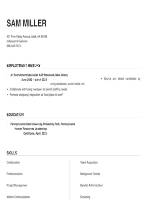 recruitment specialist job application letter