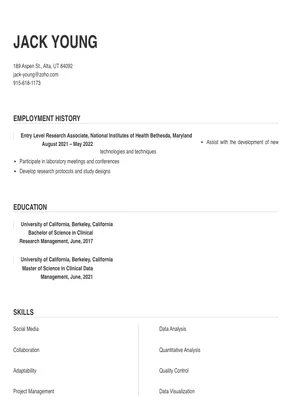 research associate job description resume