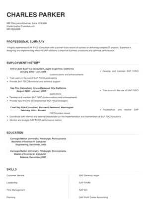 cover letter for sap fico fresher