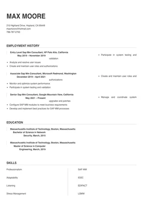 sap mm consultant cover letter