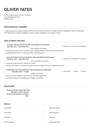 sample cover letter for student services coordinator