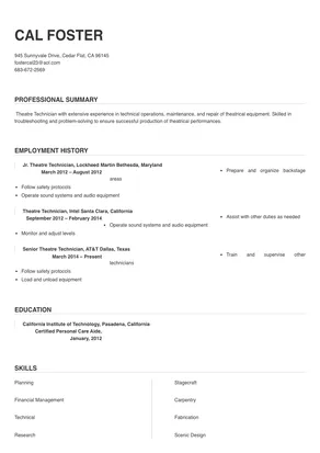 application letter for theatre technician