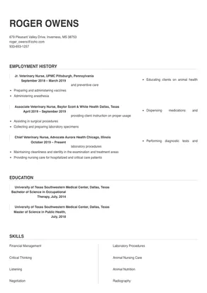 cover letter examples veterinary nurse