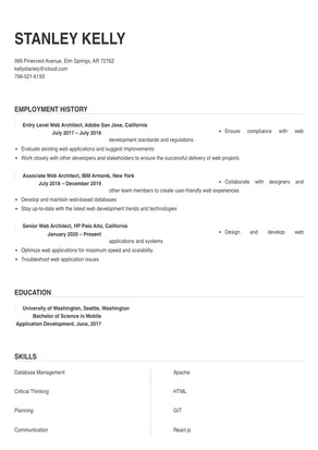 Web Architect Resume Sample & Tips | Online Resume Builder