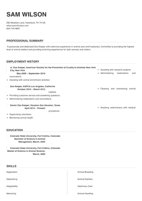 cover letter examples zoo