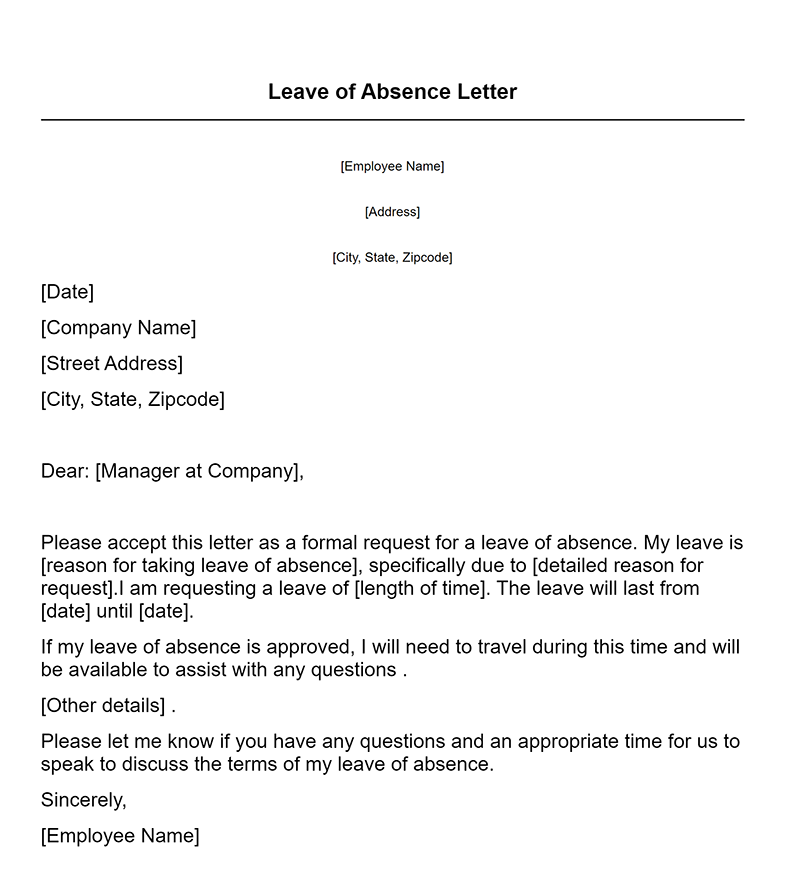 sample application letter for leave of absence in school