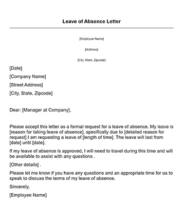 Leave of Absence Letter